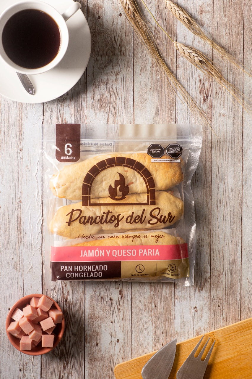 Pack x6 de panes artesanales congelados rellenos de jamón inglés y queso paria – Pancitos del Sur